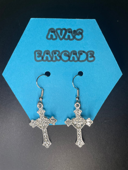 Holy Heart Cross Earrings