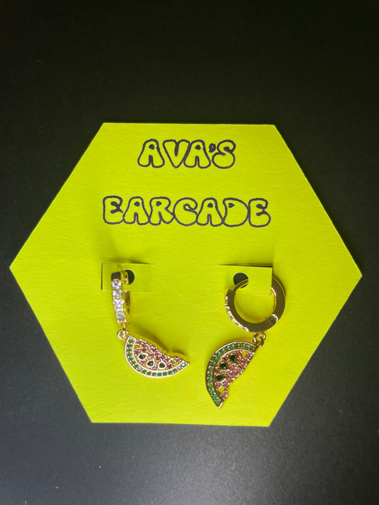 Glam-Melon Fruit Earrings