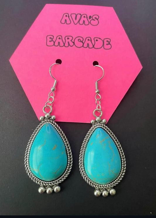 Aqua Glow Turquoise Earrings