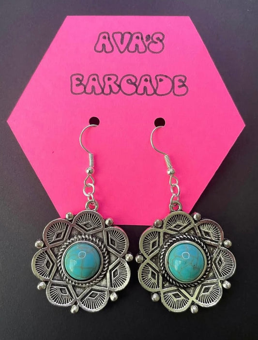 Cactus Bloom Turquoise Earrings