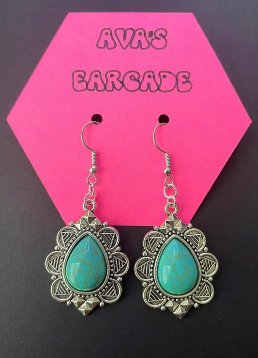 Sapphire Haze Turquoise Earrings