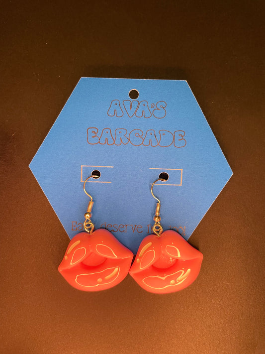 Pucker Up Valentines Earrings