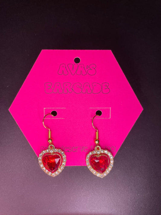 Crystal Crush Hearts Valentines Earrings