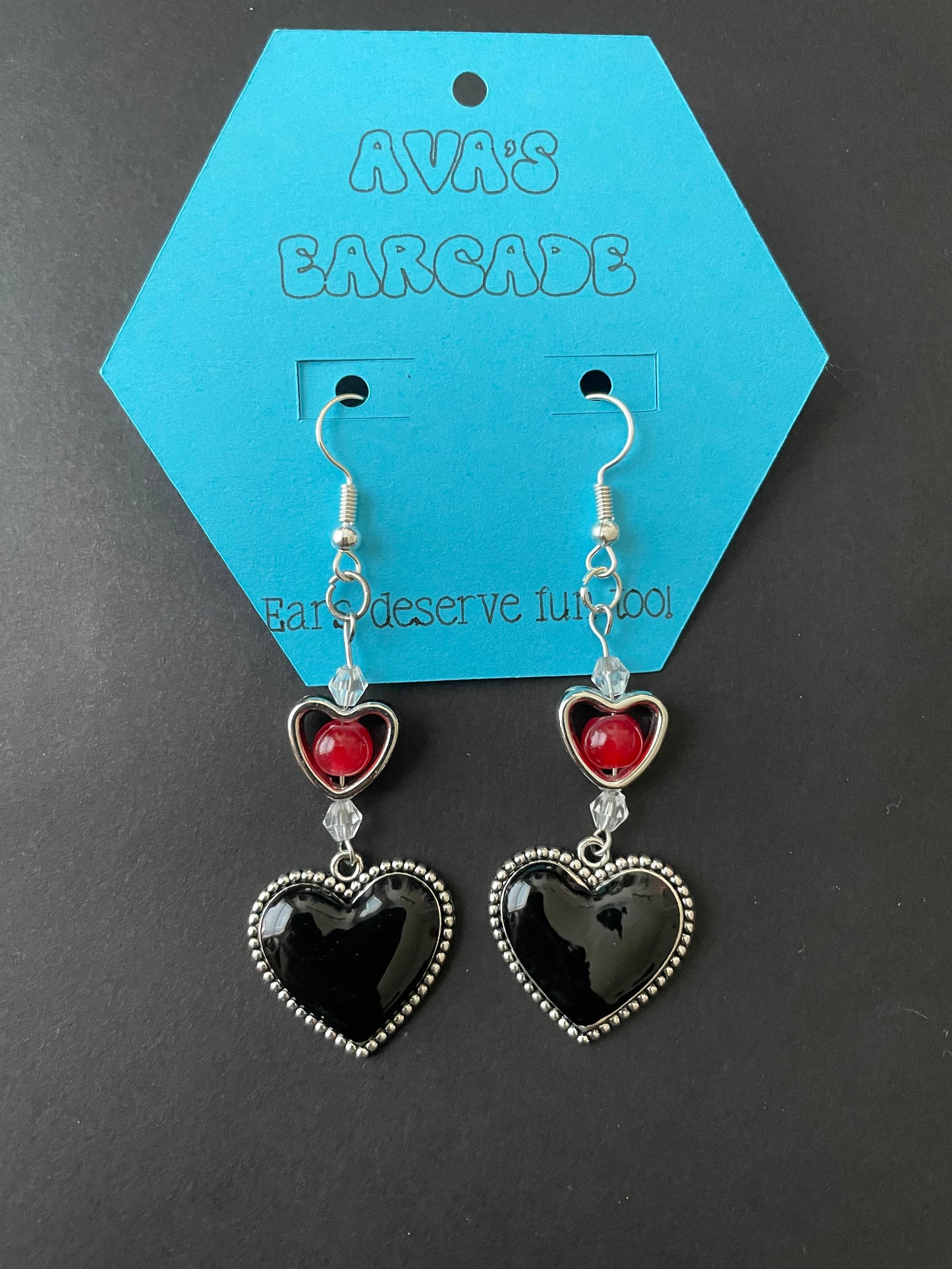 Vampire Heart Halloween Earrings