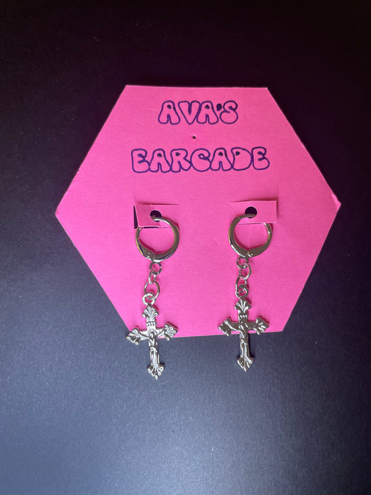 Saintly Chic Cross Earrings