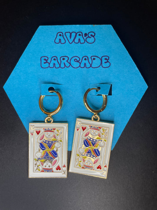 King Playing Card Earrings