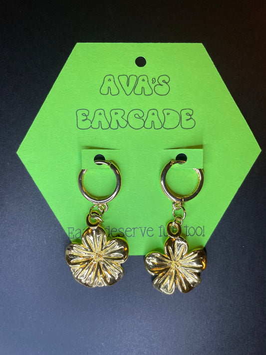 Golden Bloom Flower Earrings