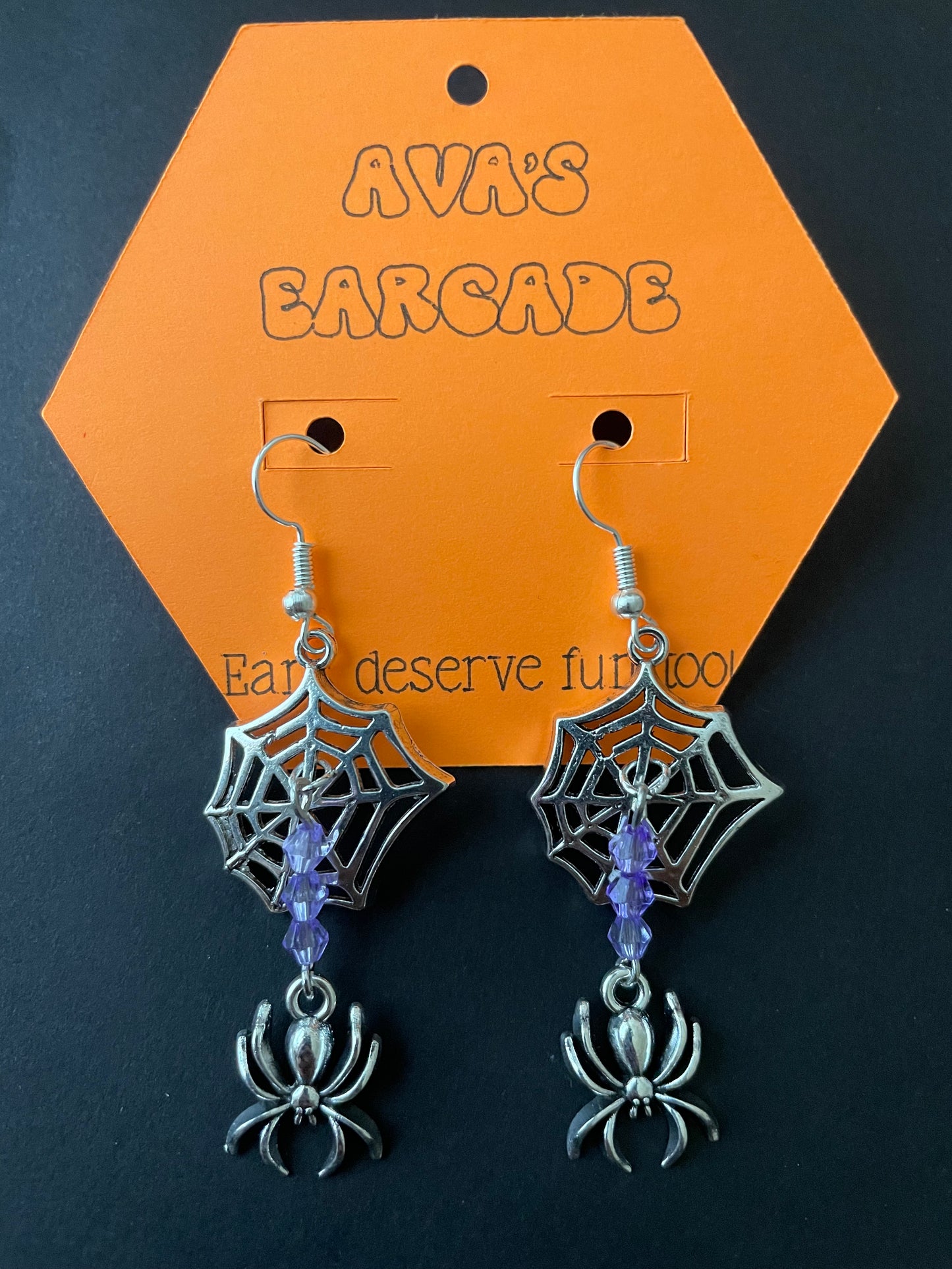 Webbed in Glam Spider Earrings