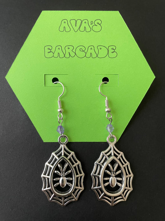 Midnight Web Spider Earrings