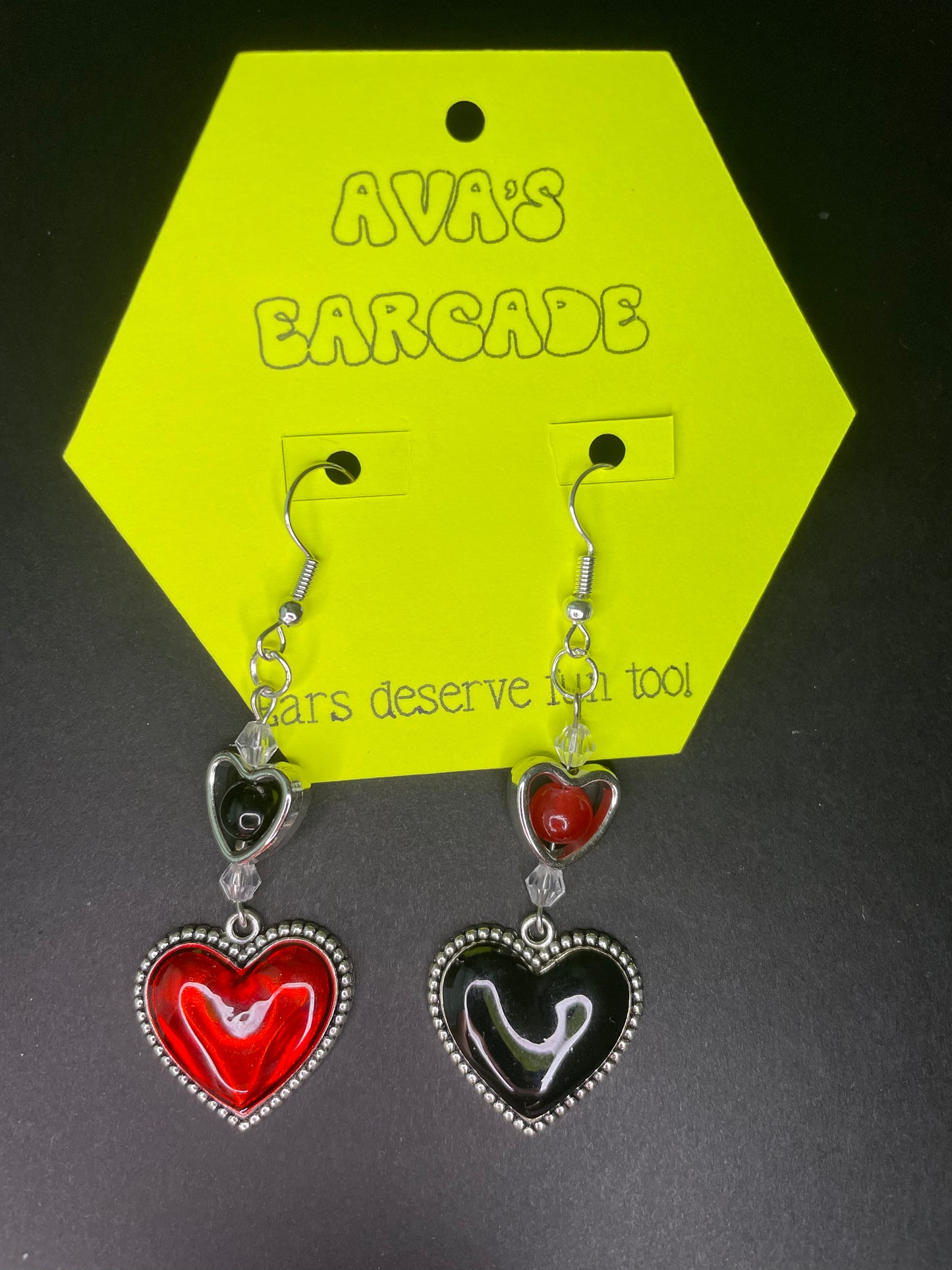 Vampire Heart Halloween Earrings