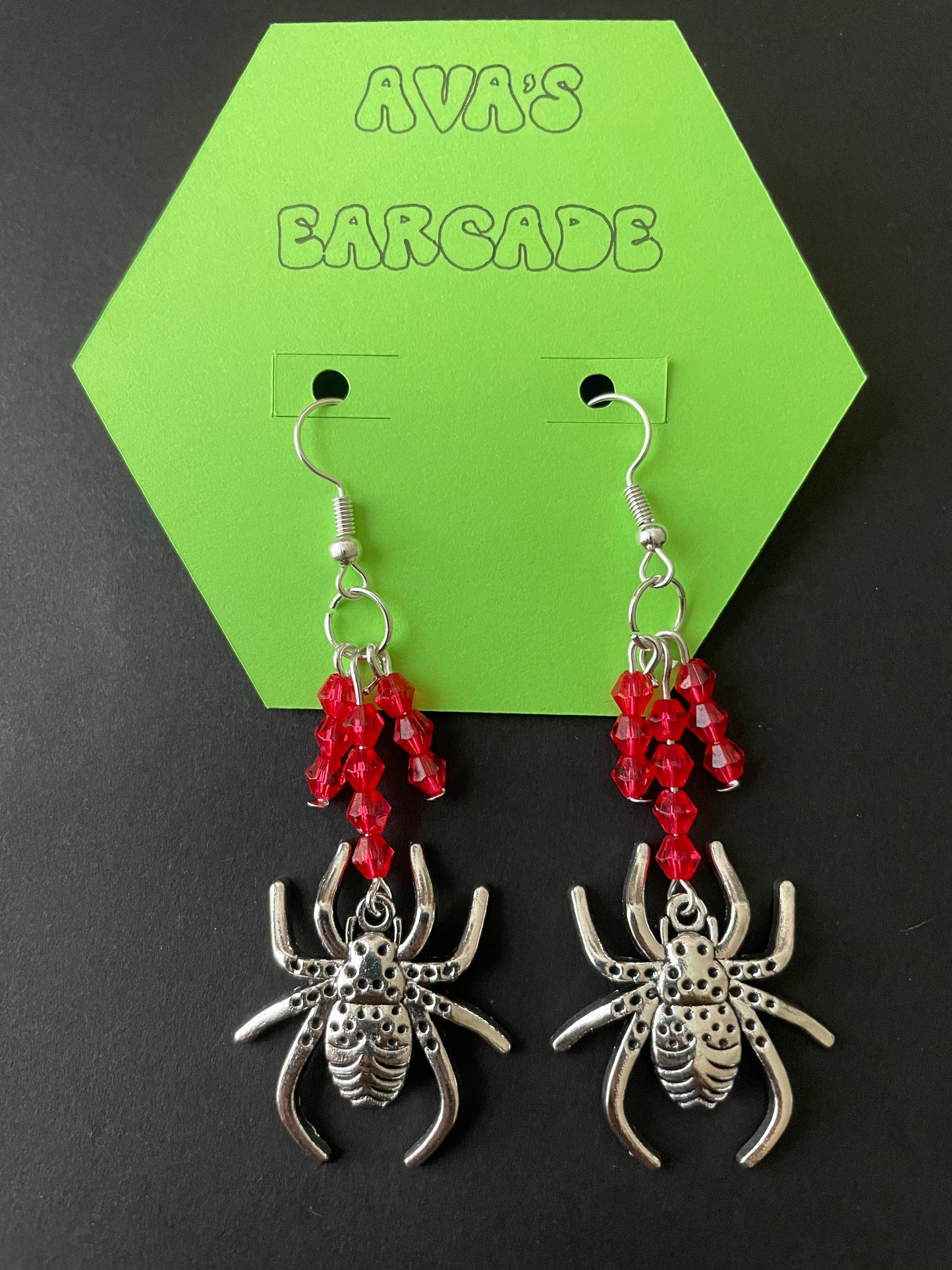Venom & Velvet Spider Earrings
