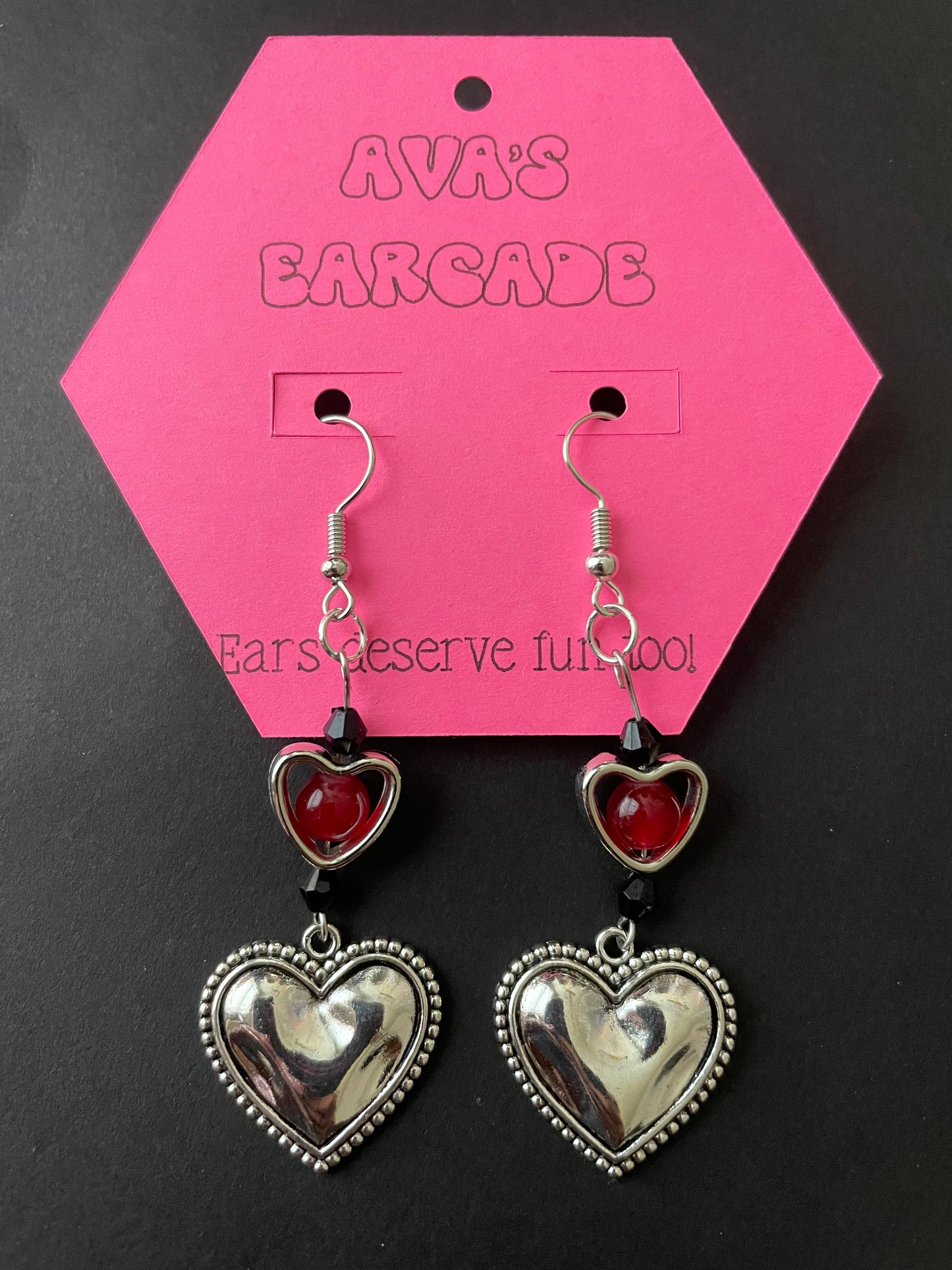 Vampire Heart Halloween Earrings