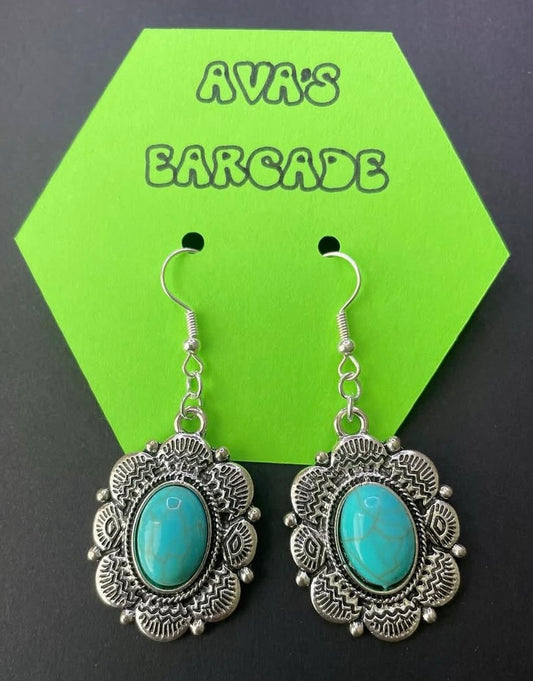 Aqua Aura Turquoise Earrings