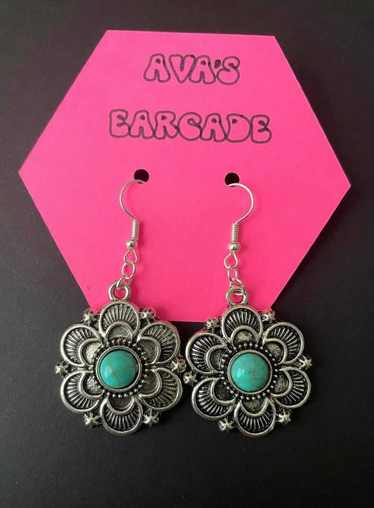 Peach Blossom Turquoise Earrings