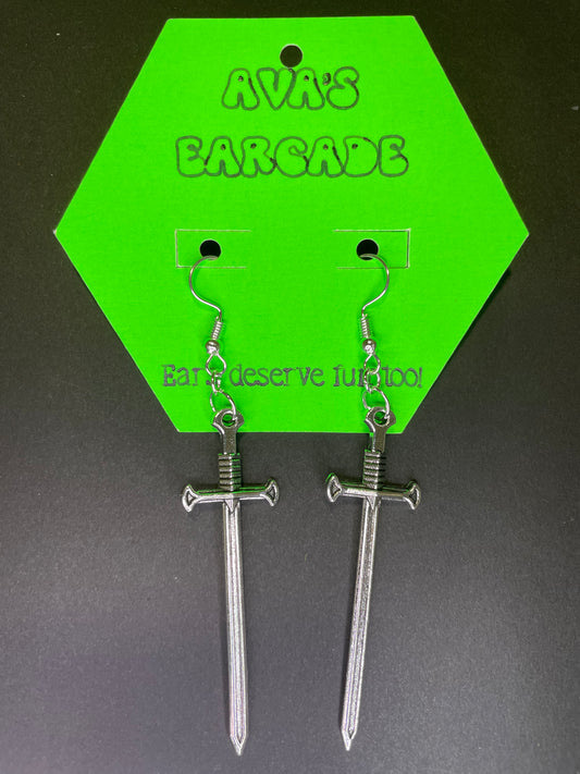 Knight Moves Sword Earrings