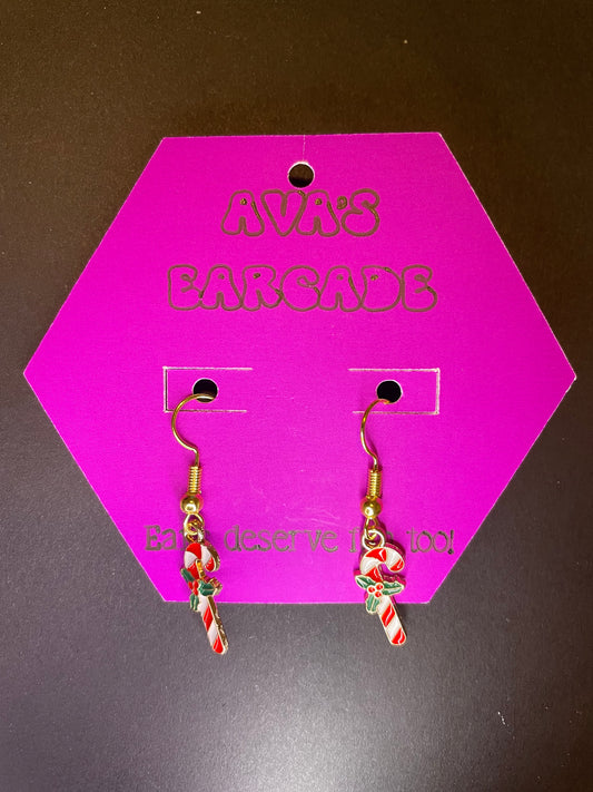 Peppermint Twirl Christmas Earrings