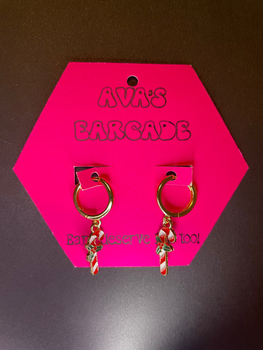 Peppermint Twirl Christmas Earrings