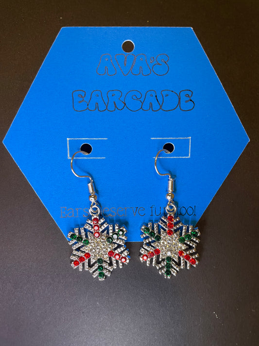 Polar Kiss Snowflakes Christmas Earrings
