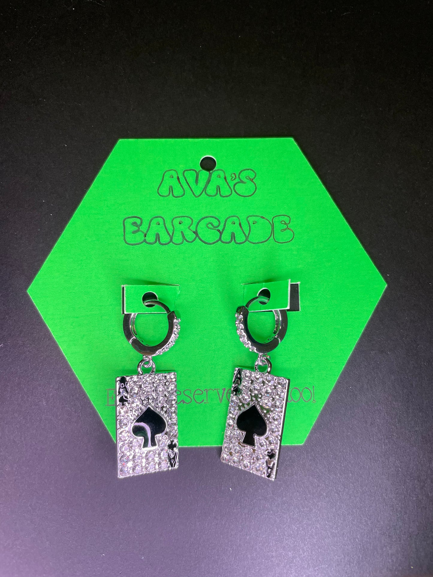 Ace High Card Earrings