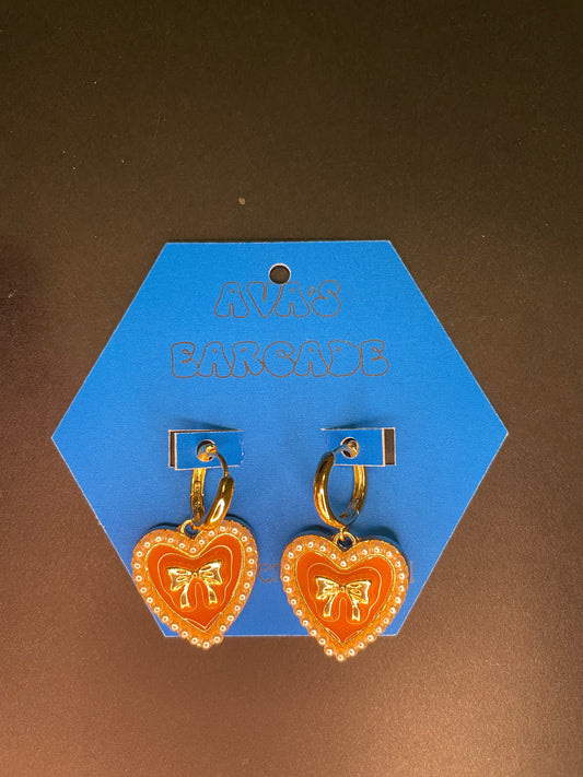 Tied Pretty Hearts Valentines Earrings