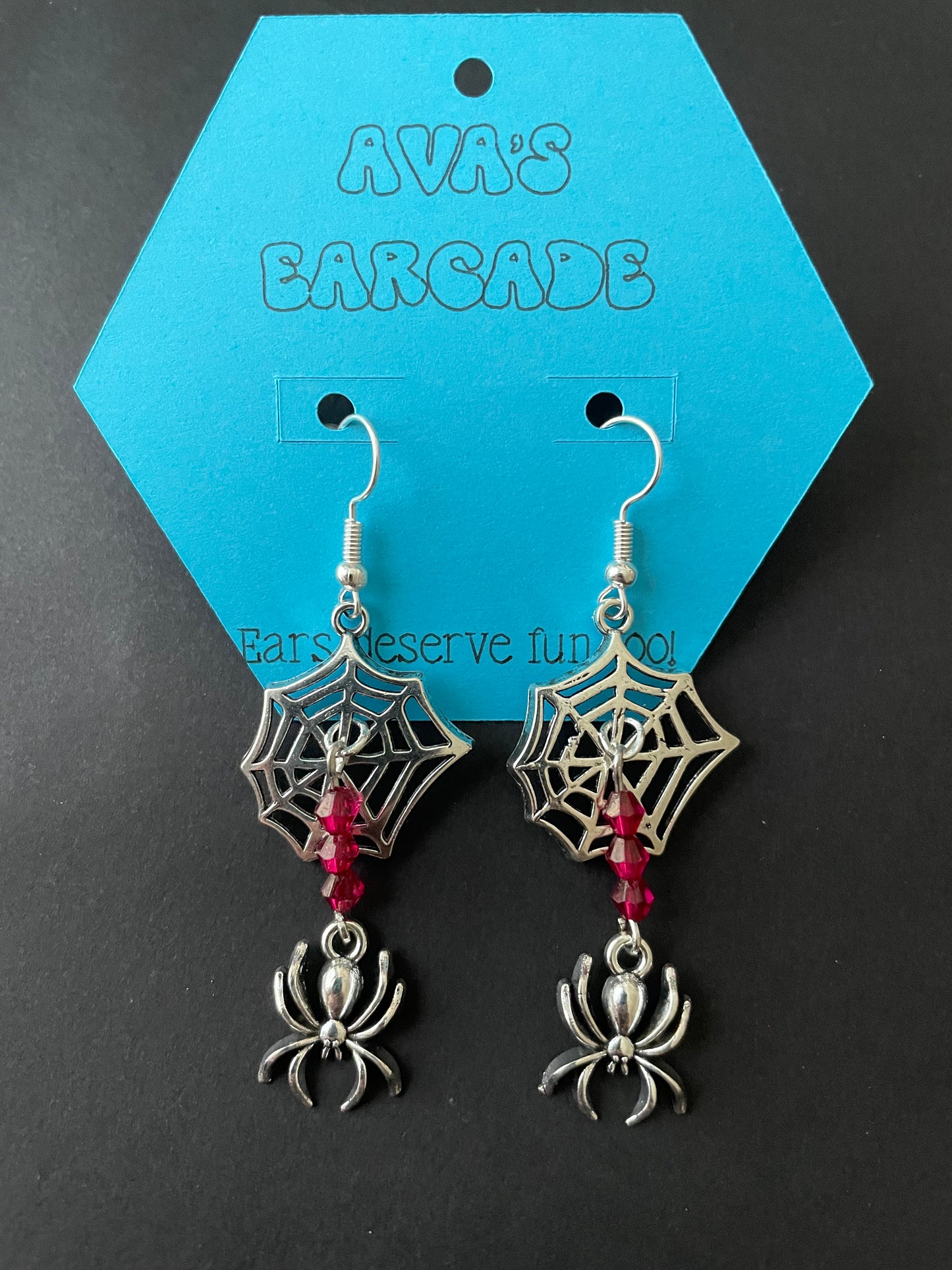 Webbed in Glam Spider Earrings