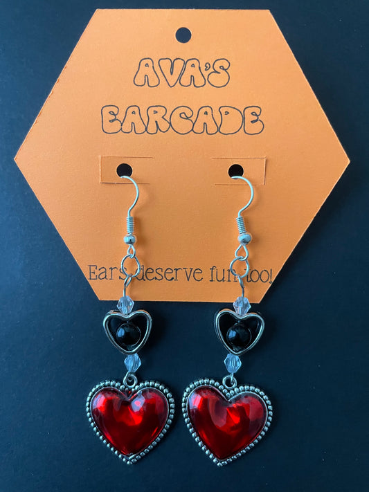 Vampire Heart Halloween Earrings