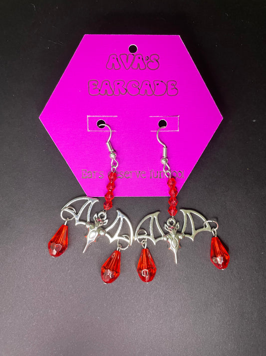 Bat Intentions Halloween Earrings