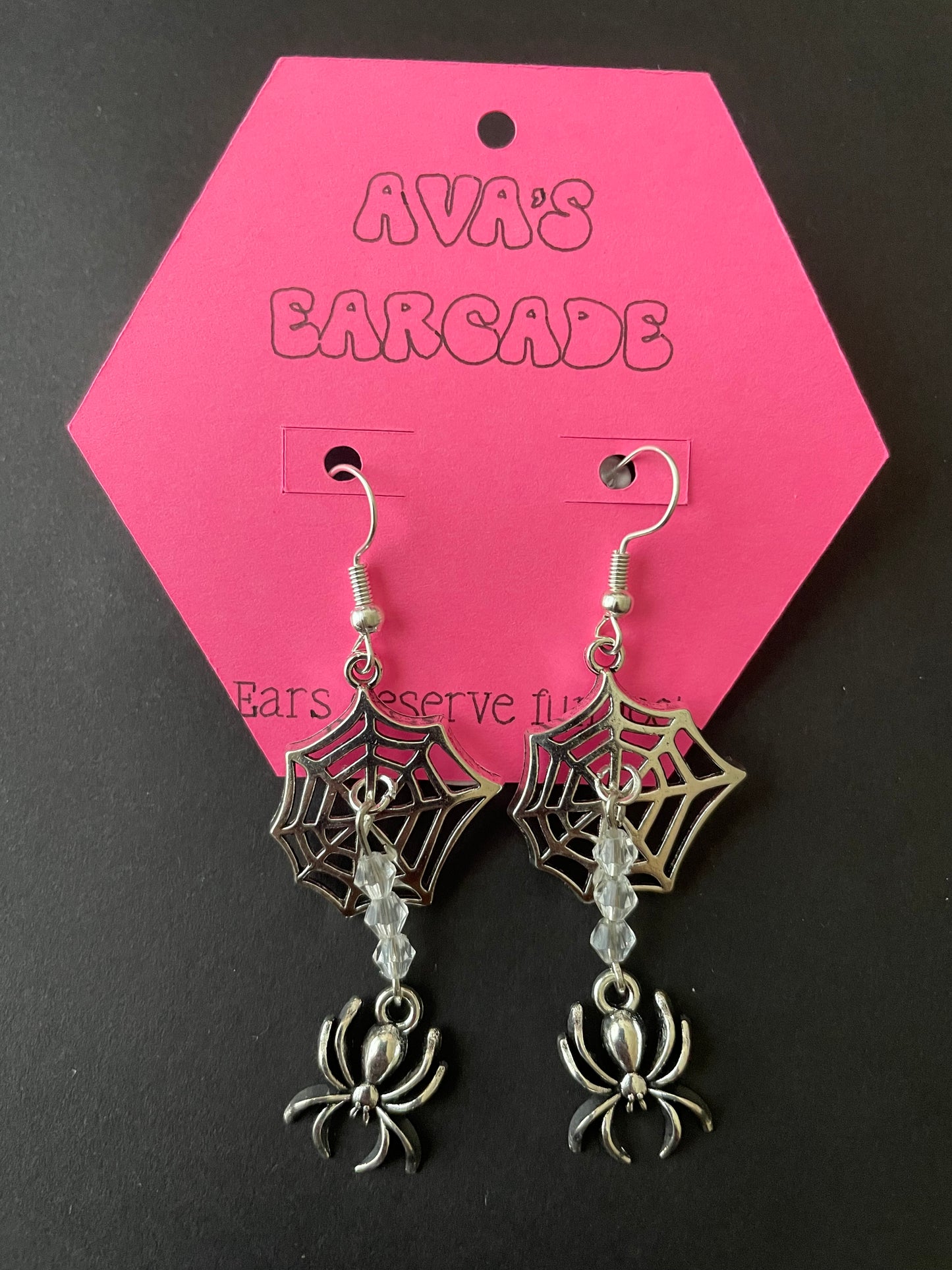 Webbed in Glam Spider Earrings